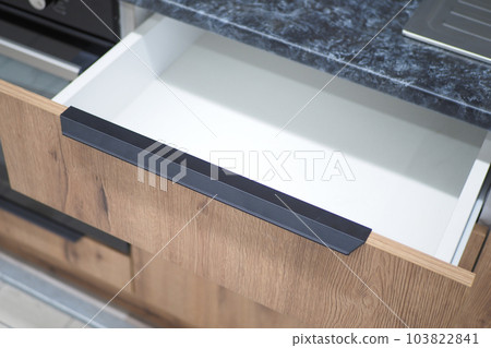 top view of a opened empty drawer top view of a opened empty drawer 103822841