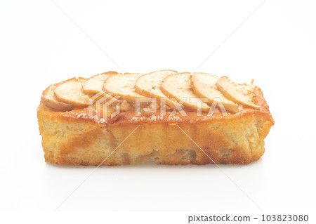 apple loaf crumbled cake on white background apple loaf crumbled cake on white background 103823080