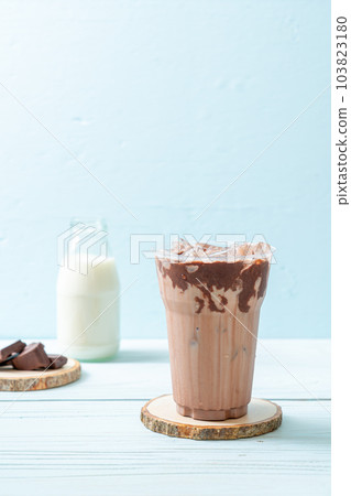 Iced chocolate milkshake drink 103823180