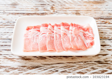 fresh pork sirloin sliced 103823194