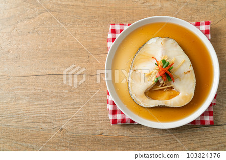 Steamed Cod Fish with Soy Sauce Steamed Cod Fish with Soy Sauce 103824376