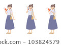Woman using smartphone on the go 103824579