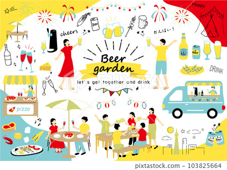 people enjoying beer garden 103825664