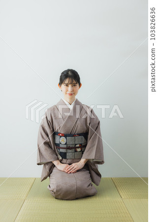 Color plain kimono whole body tatami 103826636