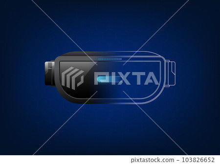 VR technology It's the technology that made it into the Metaverse, a virtual reality simulation. Used in the gaming industry Be Vector VR glasses split in half into lines. 103826652