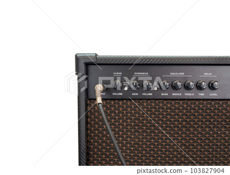 guitar amplifier isolated on white background, clean and overdrive chanel with EQ and delay effect guitar amplifier isolated on white background, clean and overdrive chanel with EQ and delay effect 103827904