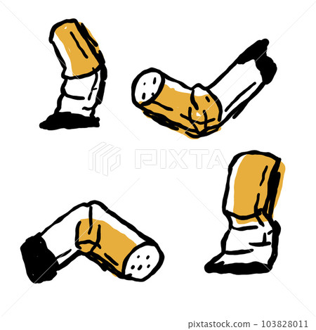 Cigarette butt. Bad harmful habit of Smoking.... - Stock Illustration  [103828011]