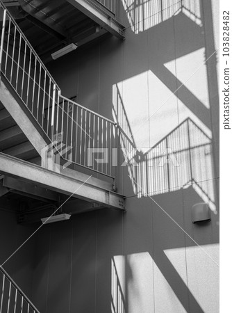 Light and shadow of stairs Monochrome 103828482