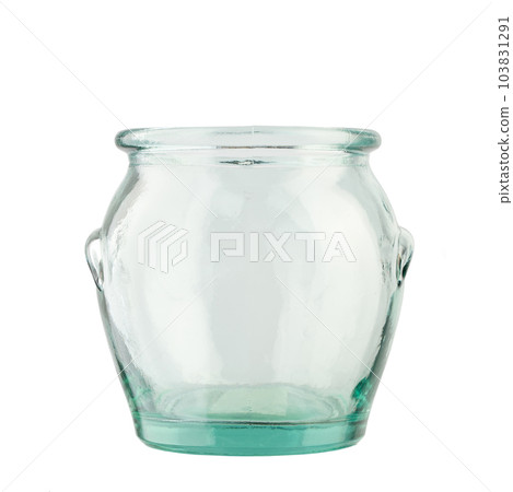 Glass jar for cereals isolated on white background. 103831291