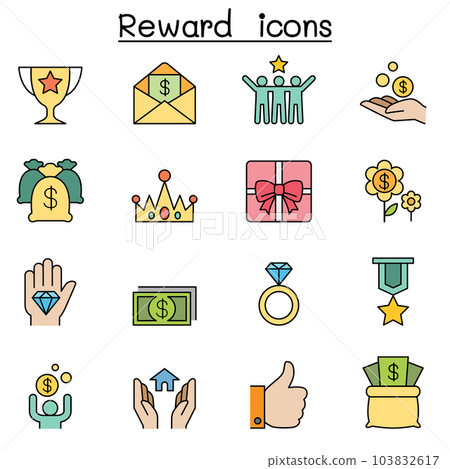 Reward and Bonus color line icon set-插圖素材 [103832617] - PIXTA圖庫