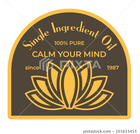 Single ingredient oil, calm your mind label logo Single ingredient oil, calm your mind label logo 103833453