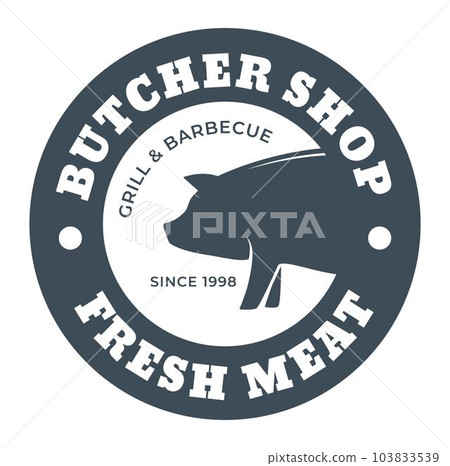 Butcher shop, grill and barbeque, logotype vector Butcher shop, grill and barbeque, logotype vector 103833539