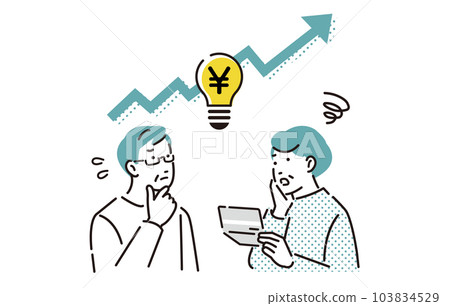 Senior couple worried about rising electricity bills 103834529