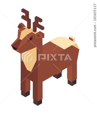 Deer figure or toy, cute plaything animal geometry 103835117