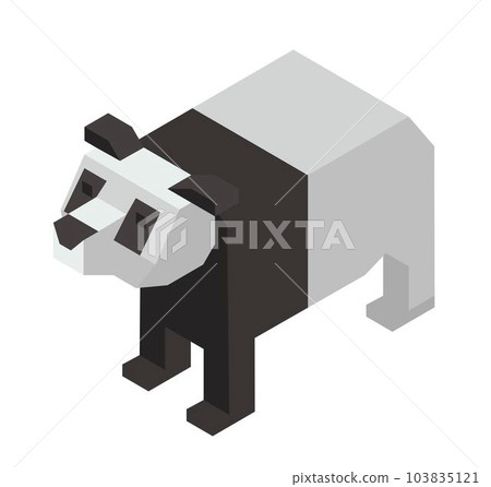 Animal figurine, square panda plaything or toy 103835121