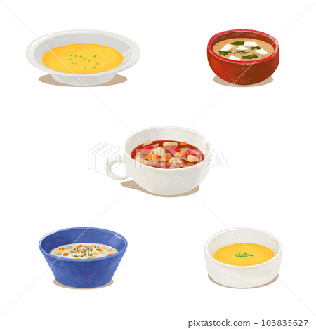 各種湯的手繪插圖 103835627