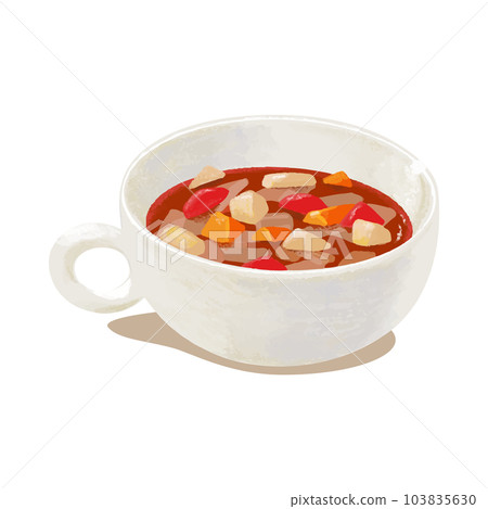 番茄湯湯杯手繪插畫 103835630