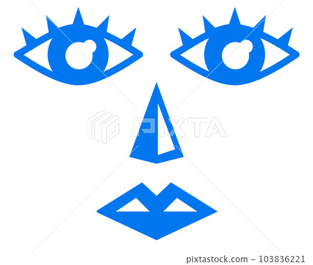 一張看起來像是用大眼睛注視著的臉的插圖 一張看起來像是用大眼睛注視著的臉的插圖 103836221