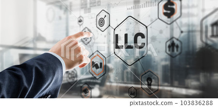 Limited Liability Company concept. Businessman touched LLC Limited Liability Company concept. Businessman touched LLC 103836288