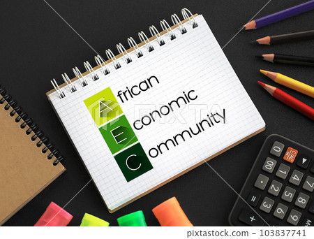 AEC - African Economic Community acronym on notepad, business concept background 103837741