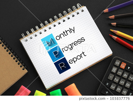 MPR - Monthly Progress Report acronym on notepad, business concept background 103837776