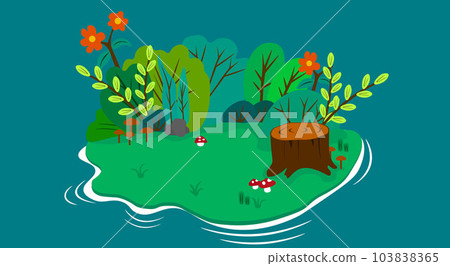 landscape of island on the swamp 103838365