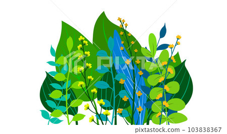 colorful flowers and plants on the white background 103838367