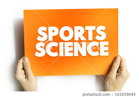 Sports Science is a discipline that studies how the healthy human body works during exercise, text concept on card 103839095