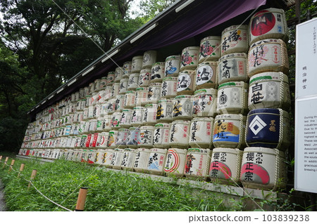 Sake barrels dedicated to Meiji Jingu Shrine Sake barrels dedicated to Meiji Jingu Shrine 103839238