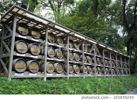 Sake barrels of Meiji Jingu Shrine Sake barrels of Meiji Jingu Shrine 103839240
