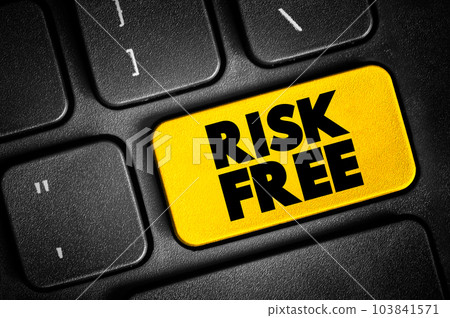 Risk Free text button on keyboard, concept background Risk Free text button on keyboard, concept background 103841571