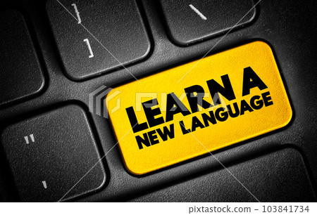 Learn A New Language text button on keyboard, concept background Learn A New Language text button on keyboard, concept background 103841734
