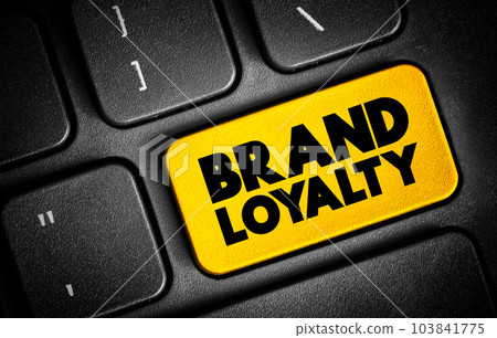 Brand Loyalty text button on keyboard, concept background 103841775