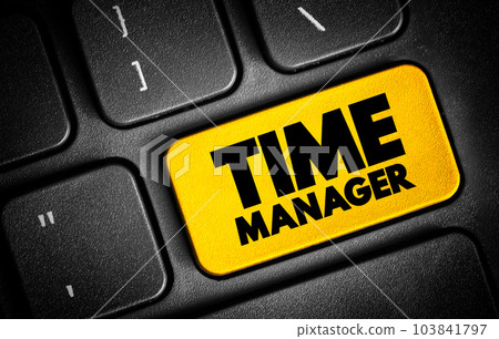 Time Manager text button on keyboard, concept background 103841797