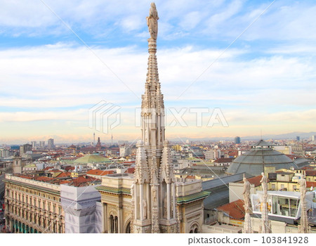 Scenery of the Italian city of Milan, from the Duomo di Milano Scenery of the Italian city of Milan, from the Duomo di Milano 103841928