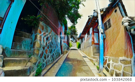Narrow alleys and residential areas Narrow alleys and residential areas 103842068