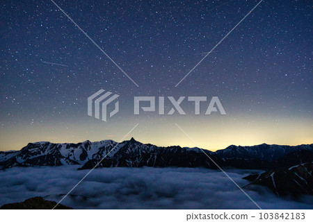 The view from the summit of Mt. Jonen with remaining snow 103842183