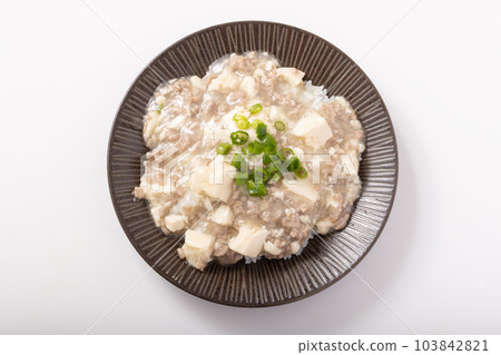 Tofu and minced meat soboro ankake bowl 103842821