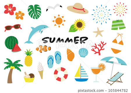 A vector illustration set that imagines summer. 103844782