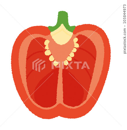 紅辣椒圓切片手繪矢量圖 紅辣椒圓切片手繪矢量圖 103844973