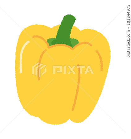 Hand drawn vector illustration of yellow paprika Hand drawn vector illustration of yellow paprika 103844975