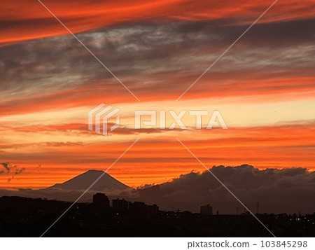 Sunset and Mt. Fuji Sunset and Mt. Fuji 103845298