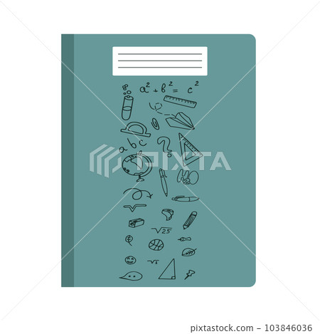 School doodle on notebook page vector background file 103846036
