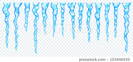 Set of translucent icicles Set of translucent icicles 103846930