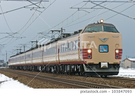 北陸本線 Mikawa-Kaga Kasama JR West 485 系列 A04 隊形(京都)Raicho 北陸本線 Mikawa-Kaga Kasama JR West 485 系列 A04 隊形(京都)Raicho 103847093