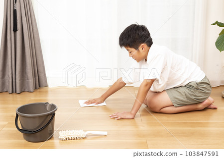 Boy wearing a rag Boy wearing a rag 103847591