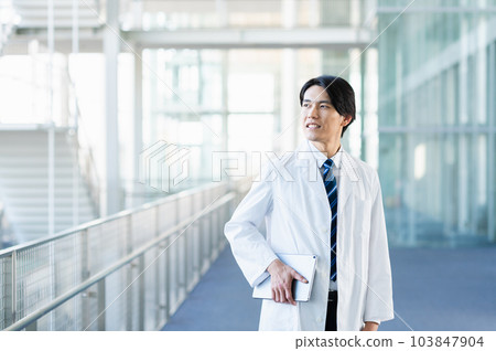 Male doctor working in a hospital 103847904