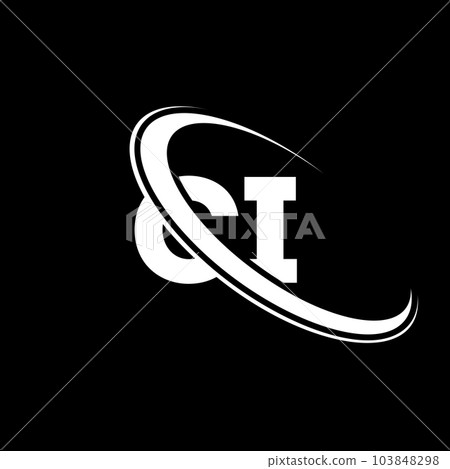 CI logo. C I design. White CI letter. CI/C I letter logo design. Initial letter CI linked circle uppercase monogram logo. 103848298