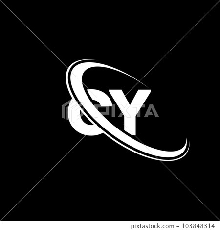 CY logo. C Y design. White CY letter. CY/C Y letter logo design. Initial letter CY linked circle uppercase monogram logo. 103848314
