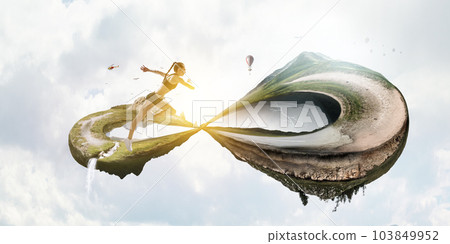 Young female runner . Mixed media 103849952